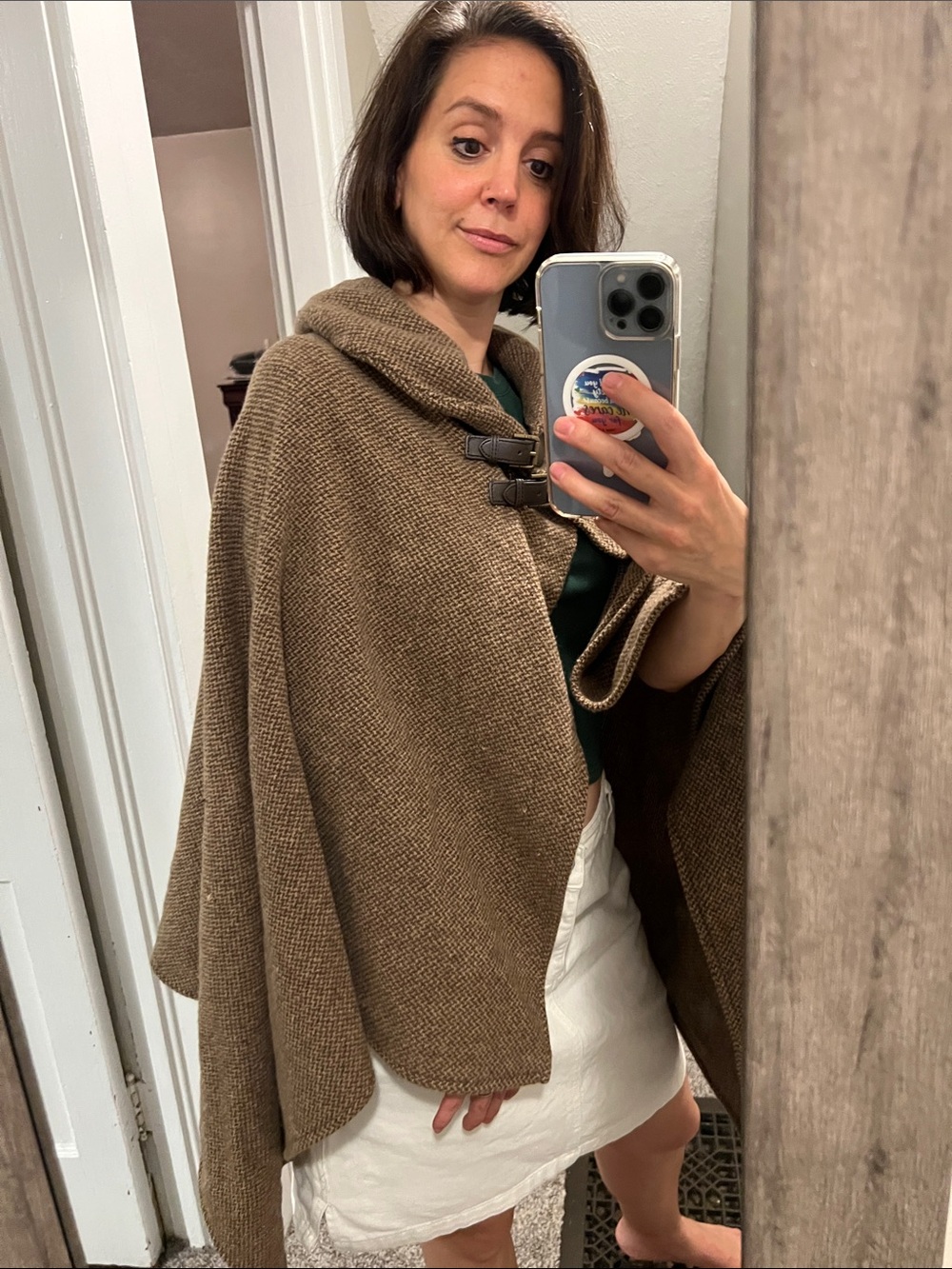 Ralph Lauren Tan Hooded Toggle Cape